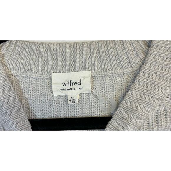 Aritzia Wilfred Sardou Sweater Heather Birch XS Made in Italy 100% Wool - Picture 7 of 12